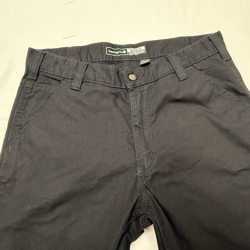 Men’s Carhartt BN2291 Black Jeans 33X31 100% Cotton Made In USA Straight Leg